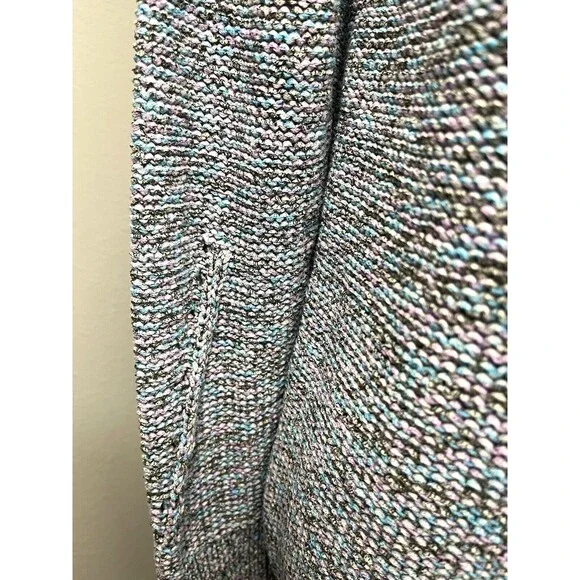 Talbots Women's Sweater Gray with Shades of Blue /Pink Roll Neck  Size Medium - Picture 7 of 16